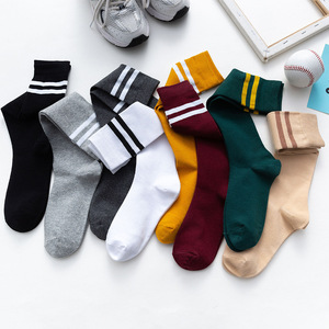Bán Buôn Giá Rẻ Cotton Đầu Gối Vớ Cao Biểu Tượng Tùy Chỉnh Màu Trắng Và Màu Đỏ Sọc Trường Vớ Cho Cô Gái Thoáng Khí Một Kích Thước Phù Hợp Với - Product Image 3