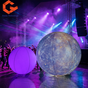 Ballon gonflable planétaire personnalisé avec éclairage LED, ballon gonflable système <span class=keywords><strong>solaire</strong></span> Terre-Lune pour décoration de fête - Product Image 1