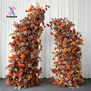 Handmade Artificial Flower Pillar Arch Mixed Pink Red Roses Romantic Dreamy Wedding <b>Decoration</b> Reusable Recyclable - Product Image 1