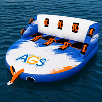 Bouée tractable pour 4 personnes pour la navigation, tube aquatique gonflable en PVC pour 4 personnes, flotteur tractable pour bateau avec housse en nylon pour lac et océan