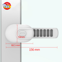 PRODIGY HS009 Verrou de sécurité enfant en plastique blanc pour fenêtre coulissante et porte, installation rapide, pour usage en maternelle et dans les tiroirs de meubles domestiques
