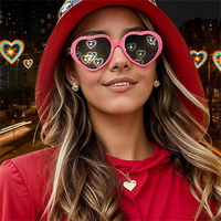 Lunettes de diffraction en forme de cœur bon marché lunettes de soleil effets d'amour lunettes spéciales Rave Party lunettes à changement de lumière pour les lunettes de soleil de fête