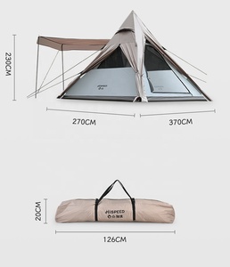 Hiped ngoài trời người lớn teepee Lều lớn đôi lớp PU2000MM đơn nhôm cực cắm trại lều từ Trung Quốc - Product Image 3