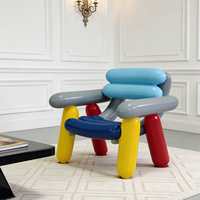 Fauteuil paresseux nordique brillant en forme de ballon Macaron, chaise d'appoint monoplace en fibre de verre, décoration artistique unique pour la maison et l'hôtel