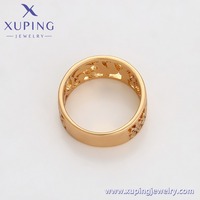 XUPING 18K Hohlring mit Elefantenmuster, vergoldet, Vintage-Stil, breiter Band, Fingerring, Jubiläumsgeschenk