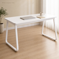 Bureau de travail en forme de U avec pieds en boucle blancs, personnalisable OEM/ODM, pour salle d'étude