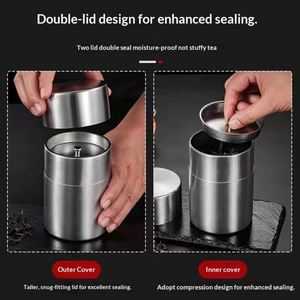 Contenedor de Alimentos Portátil de Acero Inoxidable 304 con Doble Tapa Sellada, para Té y Granos de Café, a Prueba de Humedad - Product Image 2