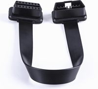 Cable de extensión OBD2 de perfil bajo con cinta, 16 pines, macho a hembra, para escáner de diagnóstico de coche, extensor para herramienta de escaneo y lector de códigos