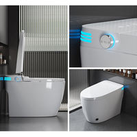 Cuvette de toilette allongée intelligente en céramique Offre Spéciale avec rinçage à jet siphon Bidet automatique et siège chauffant télécommandé-Montage au sol