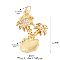 Cerise Ananas Banane Cactus Champignon Cocotier Pendentif à breloque en or 18 carats, Bracelet Boucle d'oreille Collier Résultats de bijoux Fourniture N30