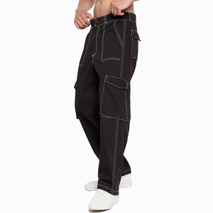 Pantalones Cargo Rectos y Holgados Personalizados de Mezclilla para Hombre - Product Image 4