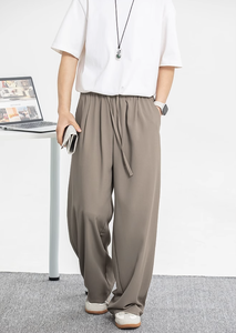 Nuevos <span class=keywords><strong>Pantalones</strong></span> deportivos informales <span class=keywords><strong>para</strong></span> <span class=keywords><strong>hombre</strong></span>, sueltos que combinan con todo, con cordón de moda, estilo extragrande, <span class=keywords><strong>Pantalones</strong></span> rectos de pierna ancha, elegantes - Product Image 6