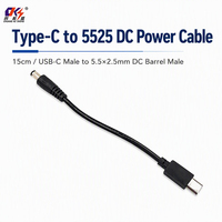 5,5x2,5mm Stecker auf USB Typ C DC-Stromkabel Kupferleiter PVC 22AWG 24AWG 12V Router CCTV-Kamera LED-Streifen Verlängerungskabel