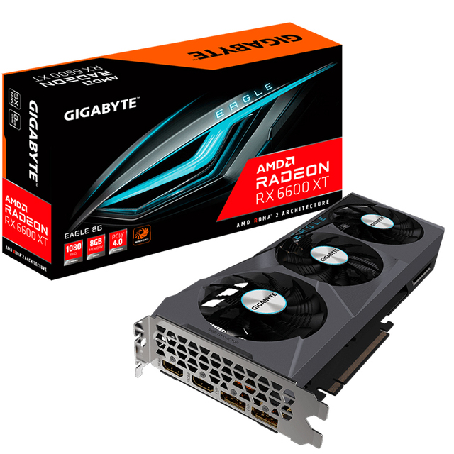 GIGABYTE AMD Radeon RX 6600 XT EAGLE 8G Used Gaming Graphics Card with GDDR6 Memory Support RX 6400 6600 6700XT 6800XT GPU