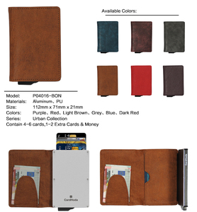 Short <b>Slim</b> Aluminum Wallet Money Clip Open Closure Business <b>Card</b> <b>Holder</b> Nylon Lining Anti-Theft RFID Blocking Pop Credit <b>Card</b> - Product Image 4
