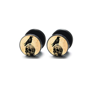 Fause Gauges Pendientes para Hombre con Cierre de Rosca, Pendientes de Disco Redondos, Plugs Tipo Cheater, Túnel para la Oreja, Estilo Punk, Piercing de Oreja con Forma de Mancuerna B - Product Image 3