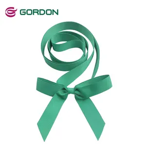 Gordon Ribbons Custom Ribbon Bows Green Pre-tie Bow With Loop With Elastic Band For Chocolate Box Oeko