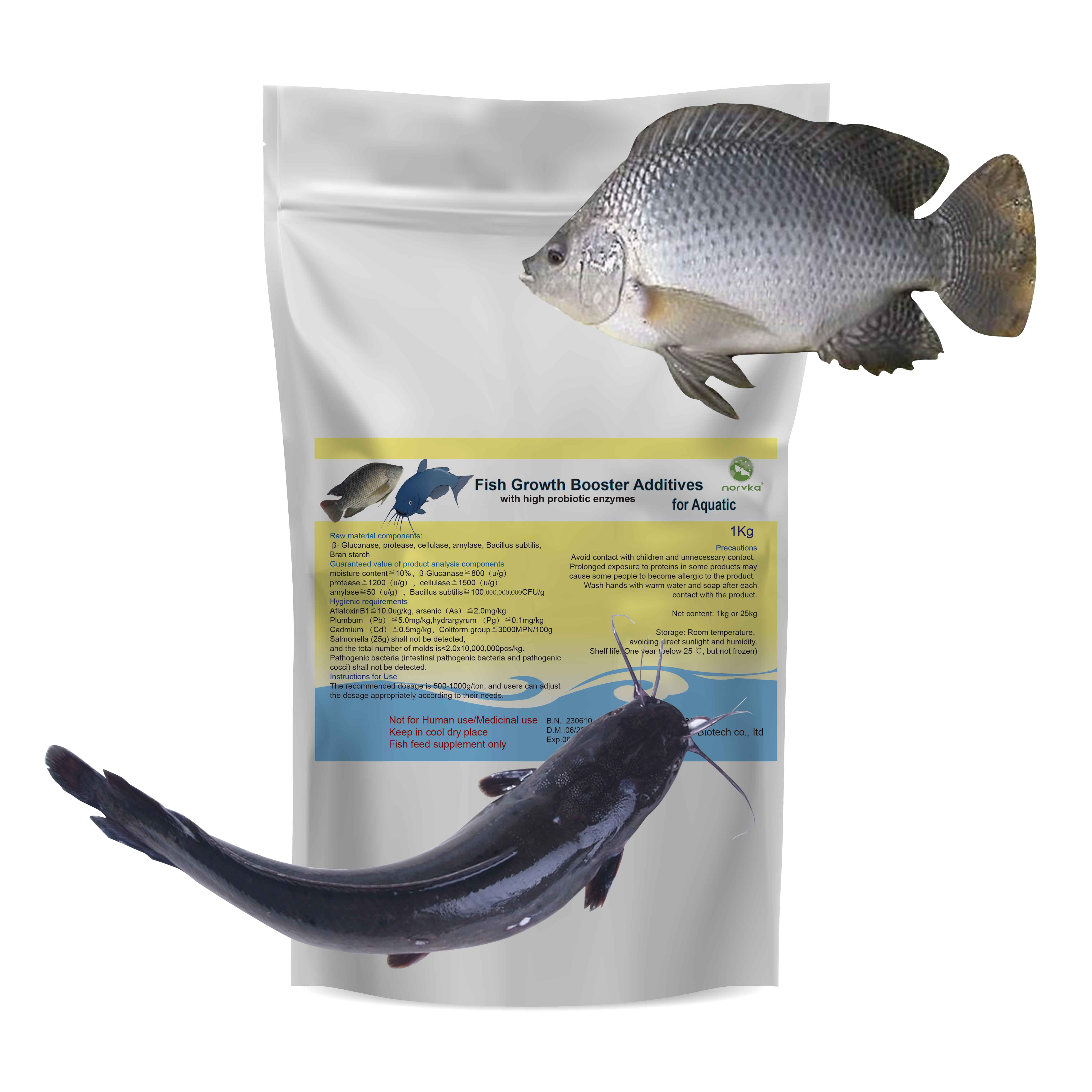 Suplemento alimenticio de probióticos de levadura de camarón para el crecimiento de peces para el bagre de Tilapia