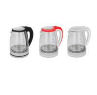 Nouvelle Arrivée Bouilloire Électrique Manuelle Sans Fil 1500W en Verre Borosilicate Transparent 2L avec Protection Anti-Ébullition à Sec pour la Maison et la Cuisine