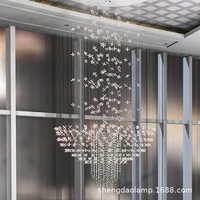 Nouvelle Installation de Projet LED Longue pour Hall Creux Artistique de Villa, Escalier d'Hôtel à Double Hauteur, Loft de Salon en Cristal, Bâtiment Duplex