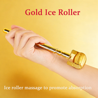Rouleau de massage facial et corporel rafraîchissant en or pour usage domestique, bâton de cryothérapie, masseur de cou pour salon de beauté et soins de la peau