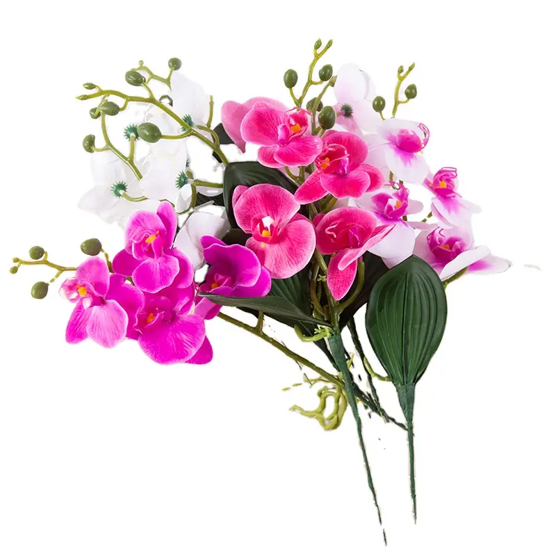 Flores para decoração casamento borboleta casa decorativa silicone artificial orquídea plantas flores