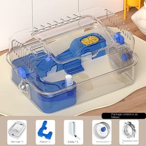 Lüks boy şeffaf altın ayı <span class=keywords><strong>Hamster</strong></span> kafes Modern plastik <span class=keywords><strong>Pet</strong></span> malzemeleri tam Villa tarzı koşu tekerlek düğmesi katı - Product Image 3