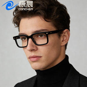 Monture carrée classique en acétate, unisexe, à verres plats, avec clous décoratifs, lunettes optiques rétro minimalistes faites à la main - Product Image 4