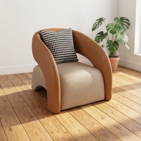 Fauteuil de détente une place en cuir PU, confortable, durable et écologique pour appartement et hôtel
