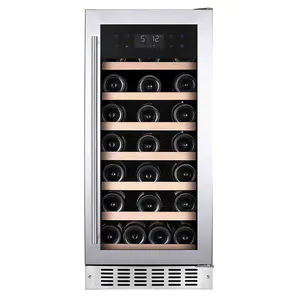 37-Bottle Smart Refrigerator Wine Chiller Single Zone Digital Touch Screen Control Wine Cellar Fridge for Hotel Use