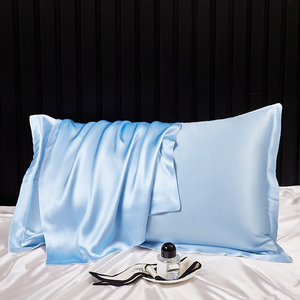 Taie d'oreiller en soie 100% tissée couleur unie, luxe léger, bio, textile de maison doux, 48x74cm, ouverture enveloppe, moderne - Product Image 6