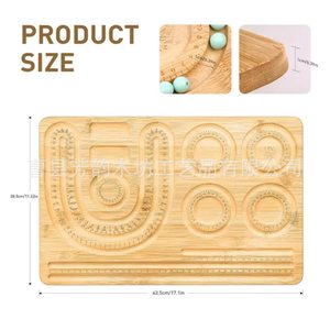 Plateau en bois perlé, présentoir à bijoux en bois massif pour bracelets et colliers, outil d'organisation pour la fabrication artisanale - Product Image 3