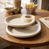 Teanhe – Barquettes alimentaires jetables et porte-gobelets plats modernes en bagasse biodégradable et écologique pour café, hamburgers et bols en pulpe