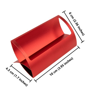 Metal Business Card Holder 4.3x10cm Aluminum Alloy Single Layer Red Office Use - Product Image 1