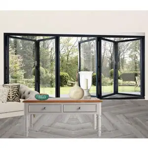 Alucasa Wärme isolierung Schall dichte Aluminium Bifold Design Türen Patio Akkordeon Aluminium Schiebe-und Falttür