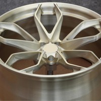 Ruedas de Aleación de Aluminio de Diseño de 5 Estrellas en Dos Tonos, Dorado y Plateado, Hechas a Medida con Artesanía de Forja, para Tuning de Automóviles de Pasajeros, Nuevas y Universales