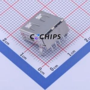 901-142A1011D10100 USB Connector Bent Lead Through Hole Connector Type-A USB 2.0 Female Right Angle Insert - Product Image 2