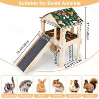 Château amélioré pour cochon d'Inde, abri robuste en bois pour cochon d'Inde, maisonnette pour petits animaux avec escalier