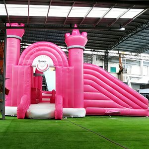 Castillo Inflable Rosa, Alquiler <span class=keywords><strong>de</strong></span> Inflables Comerciales para Eventos, para Niñas, Princesas y Reinas - Product Image 1