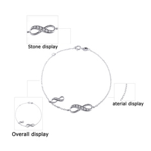 กำไลข้อมือเงินแท้ 925 ดีไซน์หรูหรา ประดับด้วยเพชรคิวบิกเซอร์โคเนียสุดงดงาม สำหรับผู้หญิงโดยเฉพาะ - Product Image 3