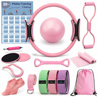 Kit de Pilates Écologique Premium avec Tapis de Yoga Antidérapant, Haltères Souples, Anneau de Résistance et Barre de Musculation pour Exercices à Domicile