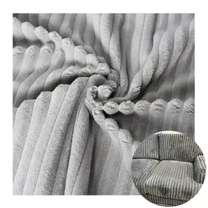 100%polyester Stripe Corduroy Veloure Curtaim Fabric Fabric For Sofa And Garments