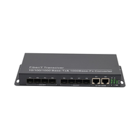 Convertisseur de média fibre optique Gigabit 8 ports, 2 ports RJ45, 8 ports SFP, connecteur LC, utilisation CCTV/FTTH, modèle ATD-MCG802-SFP, DC 5V