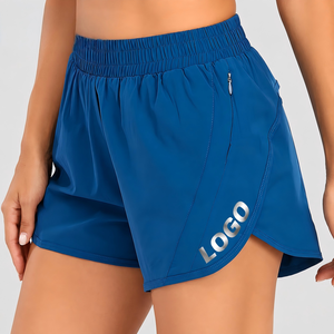 Summer Sports Shorts Ladies Fashion Breathable Quick Dry Slim <b>Elastic</b> High <b>Waist</b> Spandex/Polyester Pockets Outdoor Sport Fitness - Product Image 1