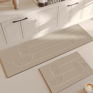 <span class=keywords><strong>Tapis</strong></span> <span class=keywords><strong>de</strong></span> <span class=keywords><strong>cuisine</strong></span> moderne antidérapant en caoutchouc 3,5 mm, surface en polyester, lavable, absorbant, motif abstrait - Product Image 1