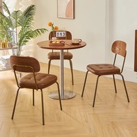 Ensemble de table et chaises de style américain antique vintage pour bar commercial, restaurant, café, table carrée en bois de qualité marine