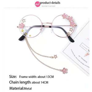 新作さくらペンダントメガネフレーム女性用光学式パーソナライズファッション装飾眼鏡フレーム - Product Image 3