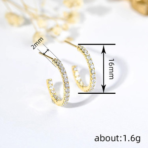 Orecchini a Cerchio Semplici e Scintillanti per Donne, Eleganti Gioielli Rotondi per Uso Quotidiano - Product Image 4
