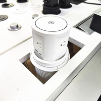 Küchenarbeitsplatten-Steckdosenleiste mit 4 US-Steckdosen, kabelloser Ladefunktion und aufklappbarem Design