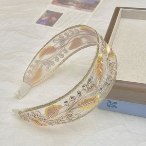 Nueva Diadema de Plumas con Diseño de Girasol y Flor de la Fortuna, Bordada, de Borde Ancho, de Lujo Ligero, con Dientes Internos Antideslizantes, Accesorios - Product Image 5